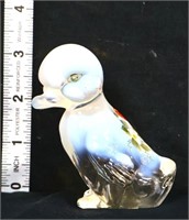 Fenton White Opalescent Handpainted Duck Figure