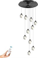 10-lights Black Staircase Crystal Chandeliers 120i