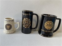 Lot of 3 College Mini Beer Steins