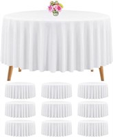 10 Packs Premium Round Tablecloth 120 Inch White P