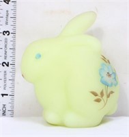 Fenton Custard Handpainted Bunny Figure