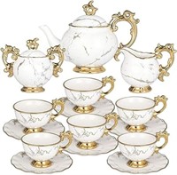 Tea Set Porcelain - Tea Sets for Women Adults 15 P