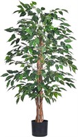 Artificial Ficus Tree 4FT Faux Silk Plants with St