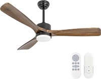 52 inch Wood Ceiling Fans with Lights and Remote,