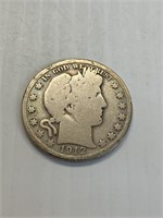 1912 D Barber Silver Half Dollar