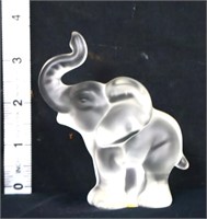 Fenton Clear Satin Elephant Figure