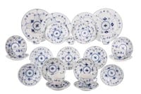 42 PCS ROYAL COPENHAGEN BLUE FLUTED DINNER SET