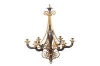 TWO-TONED BRONZE CHANDELIER