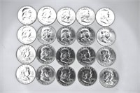 (20) .900 Silver Franklin Halves