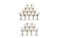 TWENTY-THREE COLOURED GLASS GOBLETS