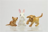 Lot of Three Miniature Porcelain Animals