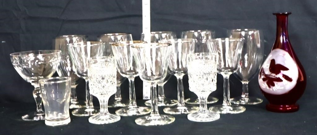 Lot Of Clear Stemware