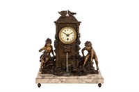 JAPY FRERES FRENCH BRONZE MANTLE CLOCK