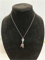 18" necklace w/ turquoise Southwest motif .925