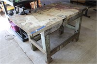 Wooden Antique Workbench VICE NOT INCLUDED