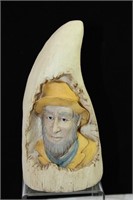 Carved Replica Scrimshaw with Sailor