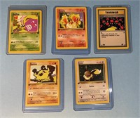 Lot of 5 1st Edition Pokemon Cards