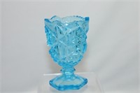 Small Blue Cut Glass Goblet