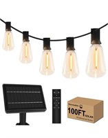 100ft Solar Outdoor String Lights with Remote -