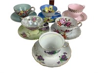 Assorted China teacup, including Pink Colelough