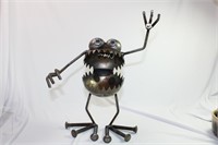 Sugarpost Gnome Be Gone Metal Frog Sculpture