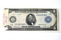 1914 $5 Federal Reserve Note