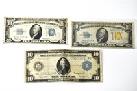 $10 Federal Reserve Note and Silver Certificates