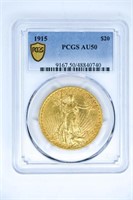 1915 $20 Gold Piece AU50