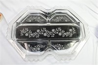 Divided Glass Serving Tray