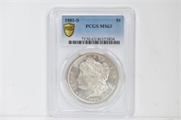 1881-S Morgan Silver Dollar MS63