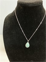18" necklace w/ turquoise .925 pendant