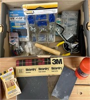 Sandpaper & Box of Nails, Screws and Anchors