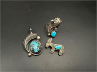 Sterling native turquoise lot