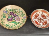 Vintage porcelain bowls with metal overlay