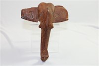 A Wooden Elephant Head Hanger