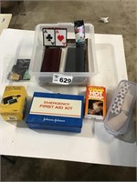 FIRST AID KIT, CARD GAMES, HOT WRAP, BP MONITOR