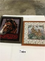 LATCH HOOK HORSE PICTURE, RABBIT PICTURE