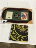 U.S. ARMY PICTURE FRAME AND FLAG