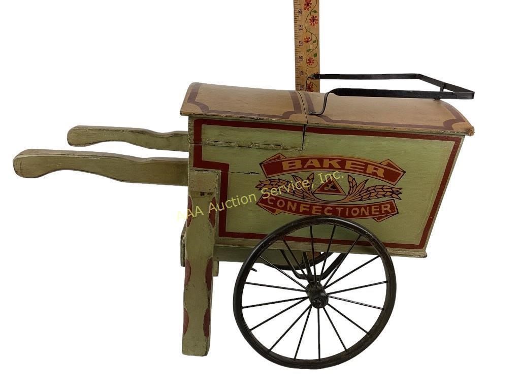 Baker & Confectioner Wooden Cart, please see
