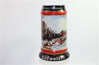 Vintage 1992 Christmas Budweiser Stein