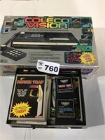 COLECO VISION VIDEO GAME AND CARTRIDGES