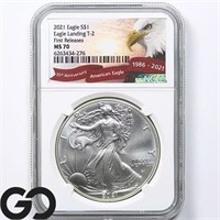 2021 American Silver Eagle, 1oz Silver, NGC MS70