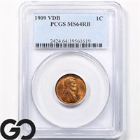 1909 VDB Lincoln Wheat Cent, PCGS MS64 RB