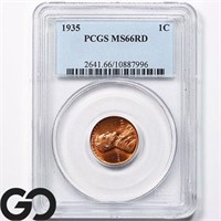 1935 Liincoln Wheat Cent, PCGS MS66 RD Guide: 60