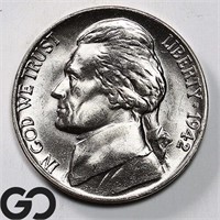1942 Jefferson Nickel, Type 1, Gem BU Bid: 10