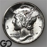 1941 Mercury Dime, Full Bands, Gem BU+ FB Bid: 55