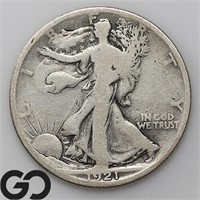 1921-S Walking Liberty Half Dollar, GOOD Bid: 70