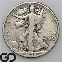 1938-D Walking Liberty Half Dollar, FINE Bid: 65