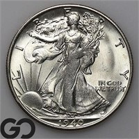 1940-S Walking Liberty Half Dollar, GemBU Bid: 305