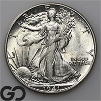 1941-D Walking Liberty Half Dollar, BU Bid: 46